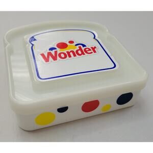 VTG Wonder Bread Sandwich Holder Plastic Container Lunch Box Sealable